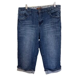 Zana Di Jeans‎ Juniors Size 16 Faded Capri Denim 5 Pocket Medium Wash Stretch